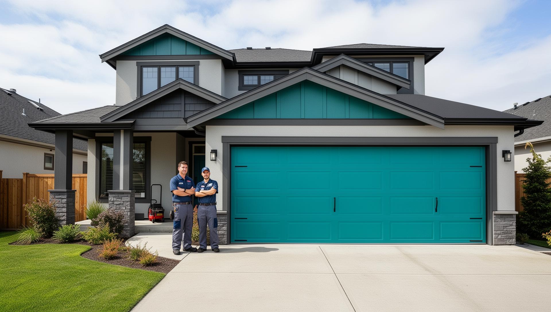 Professional garage door service in Carver, MA - Expert technician repairing residential garage door